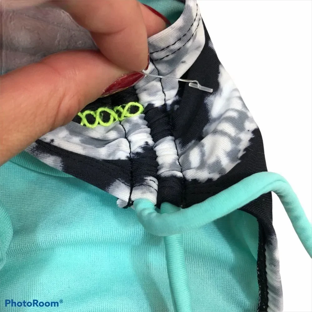 NWOT Justice Black Patterned Tie Dye Bikini 16‎